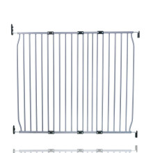(Grey, 120cm - 130cm) Safetots Screw Fit Metal Baby Gate, Black