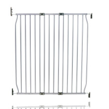 (Grey, 90cm - 100cm) Safetots Screw Fit Metal Baby Gate, Black