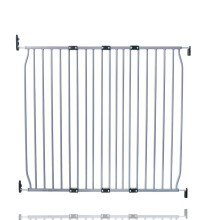 (Grey, 110cm - 120cm) Safetots Screw Fit Metal Baby Gate, Black