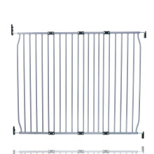 (Grey, 130cm - 140cm) Safetots Screw Fit Metal Baby Gate, Black