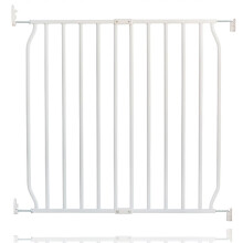 (White, 70cm - 80cm) Safetots Screw Fit Metal Baby Gate, Black