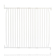 (White, 120cm - 130cm) Safetots Screw Fit Metal Baby Gate, Black