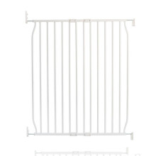 (White, 80cm - 90cm) Safetots Screw Fit Metal Baby Gate, Black