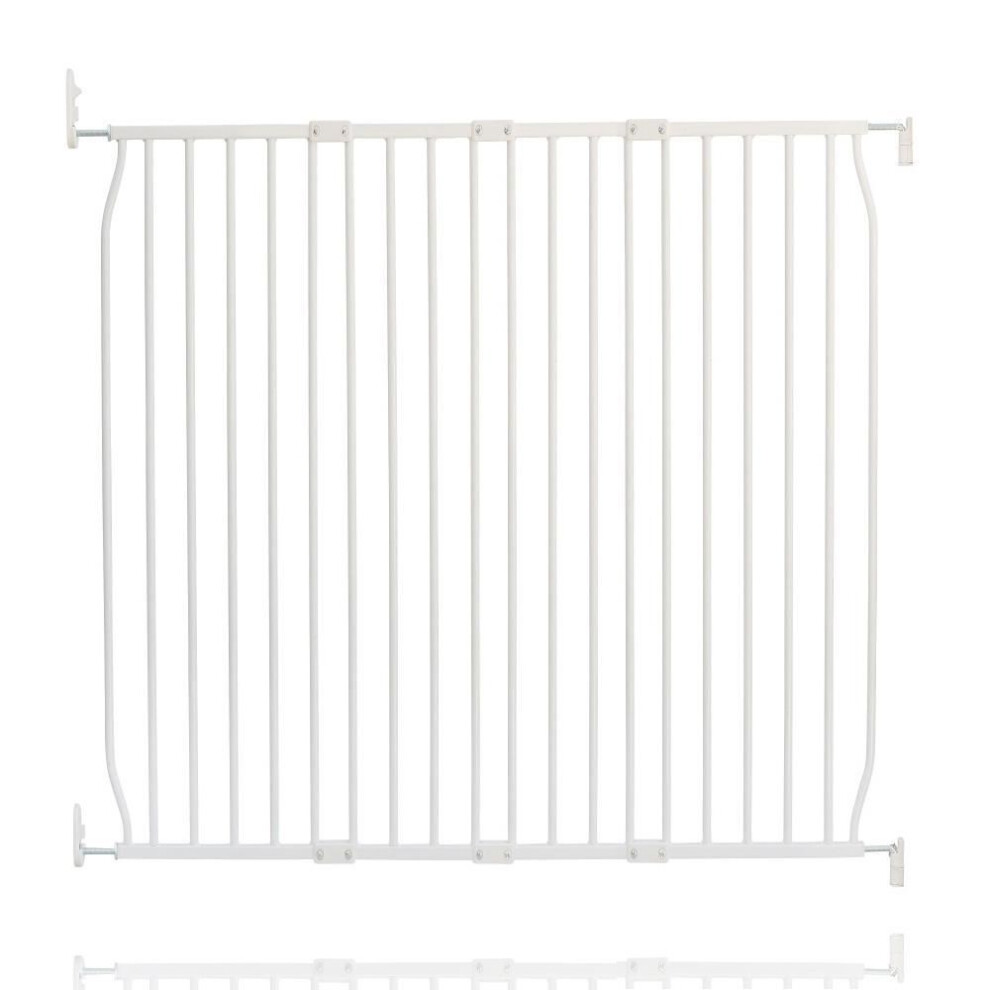 Safetots (White, 110Cm - 120Cm) Screw Fit Metal Baby Gate, Black