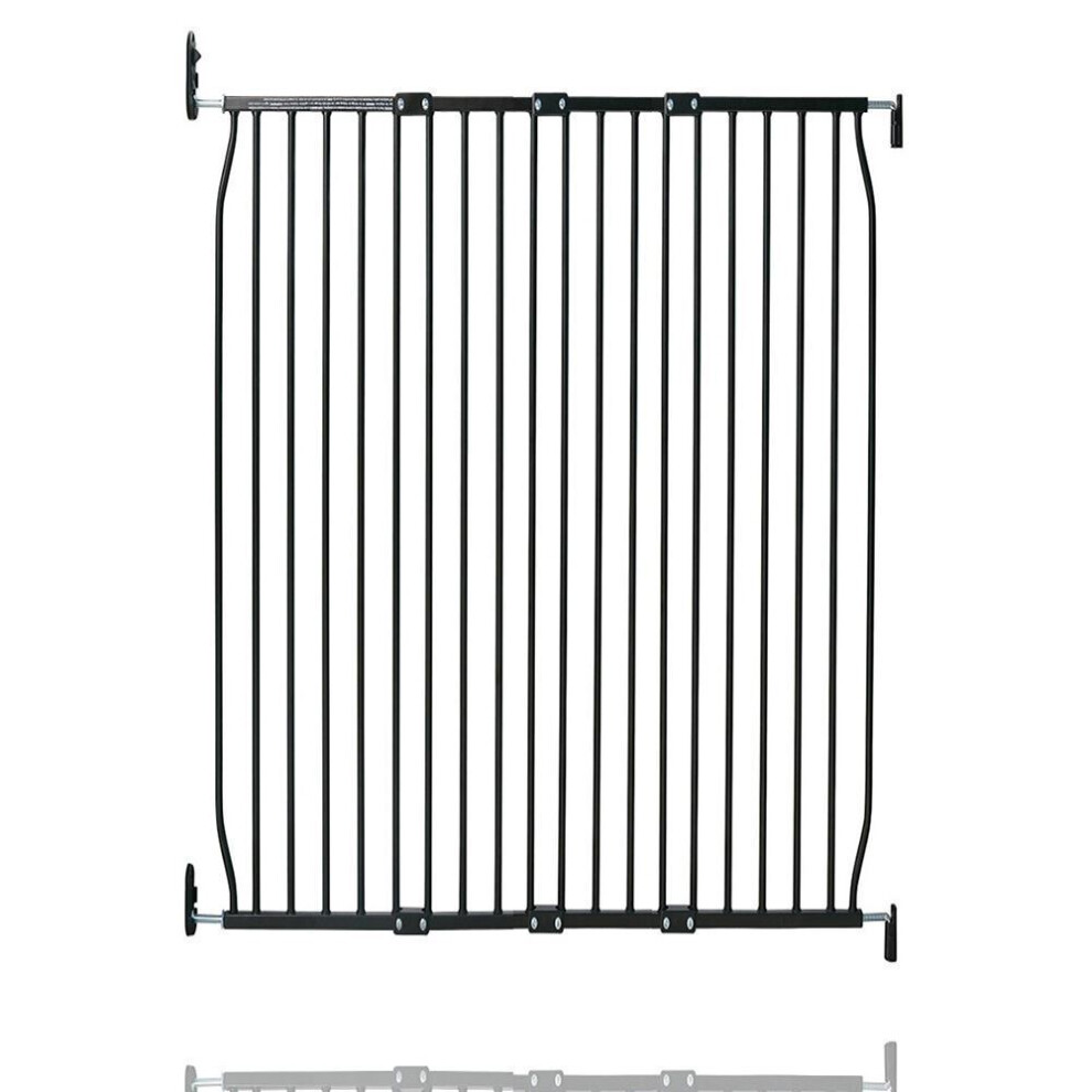 Safetots (Black, 110Cm - 120Cm) Extra Tall Screw Fit Metal Baby Gate