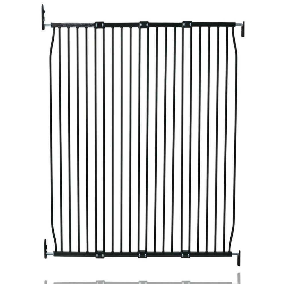 Safetots (Black, 130Cm - 140Cm) Extra Tall Screw Fit Metal Baby Gate