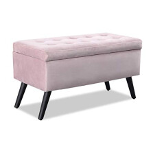 WeDoSofas Lulu Storage Velvet Stool (Blush Pink)