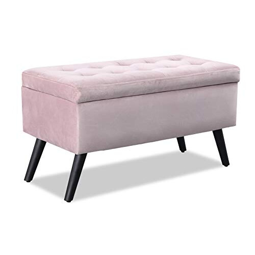 WeDoSofas Lulu Storage Velvet Stool (Blush Pink)