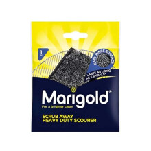 Marigold Scrub Away Heavy Duty Stainless Steel Scourer | Sponge-Filled Non-Scratch Scrubbing Pad | Rust-Free, Long-Lasting & Easy Rinse | For Pots,