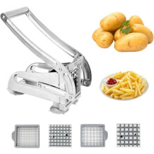 EVERGOODS Stainless Steel Potato Chipper & Slicer with – Non-Slip Base, Perfect for Air Fryer Fries