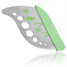 Hopzab 9 Holes Herb Cutter Stainless Steel Herb Stripper Leaf Stripper Kitchen Gadget with Safe Cover for Kale Basil Rosemary Thyme Mint Chard