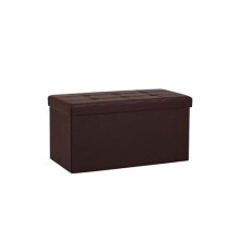 Ashley Mills New Large Ottoman Foldaway Storage Blanket Toy Box Bench Faux Leather Chocolate 76x38cms