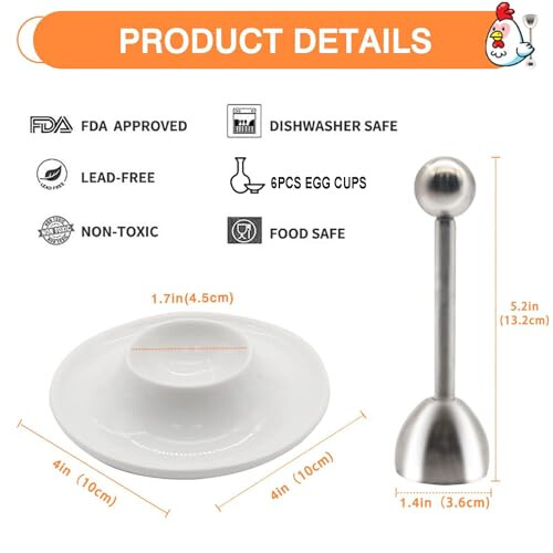 Egg Cracker Stainless Steel, Boiled Egg Cutter and Egg Opener, Egg Topper Eggshell Cutter Kitchen Egg Opener Tool Remover Egg Shell Separator Remover 1