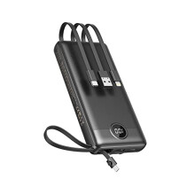 VEEKTOMX Power Bank with Built-in Cables, 20000mAh USB C Portable Charger with 5 Outputs & 2 Inputs and LED Display, Travel Battery Bank for