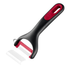 Tefal Ingenio+ K1992134 Multi-Purpose Peeler with Protective Cap, Rotating Blade, Robust, Ergonomic, Long-Lasting Quality, Dishwasher Safe, Black/Red