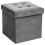 Atmosphera Lysandre Folding Pouffe Grey Velvet Effect 1