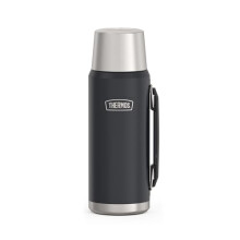 THERMOS Icon Beverage Bottle 1.20 L, Grey/Graphite Matt, Thermos Flask 1200 ml, Insulated Bottle with Drinking Cup, Thermos Flask with Handle, 24