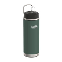 Thermos ICON Insulated Drinking Bottle with Straw 0.71 L, Forest Matt, Green, 12 Hours Cold, Stainless Steel, Thermos Flask, Dishwasher Safe, BPA-Free
