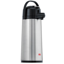 Melitta Pump Pot Vacuum Jug, 2.2L, 18 Cups Stainless Steel Flask, Stainless Steel, Silver/Black