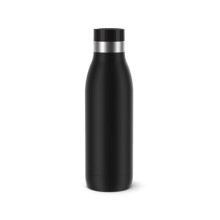 TEFAL BLUDROP Water Bottle, Reusable Stainless Steel Bottle, Hot and Cold Drinks, Dishwasher-Safe, Leak-Proof, 0.5 L, Black
