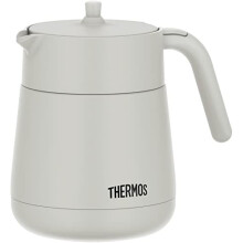 Thermos TTE-700 LGY Vacuum Insulated Teapot with Strainer, 23.7 fl oz (700 ml), Light Gray