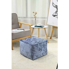 Artistic Fashionista* New Modern Crushed Velvet Soft Touch Bean Bag Square Cube Footstool Rest Seat Pouffe Ottoman Indoor Beanbag 40x40x30cm (Grey)