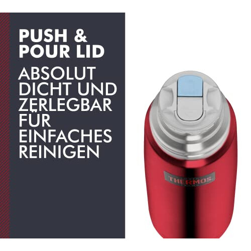 Thermos Thermos Light & Compact Stainless Steel Flask, Red, 0.35 Litre 2