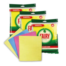 Fairy Original Plant-Based Eco Cellulose Wipe Clean Reusable Sponge Cloths, Mixed Colours, Bulk Pack of 12 Sponge Cloths