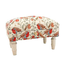 AcaciaHome Stylish & Durable Tapestry Deluxe Upholstered Ottoman Footstool with Drawer - Solid wood Lounge Padded Removable Legs Stool for Home,
