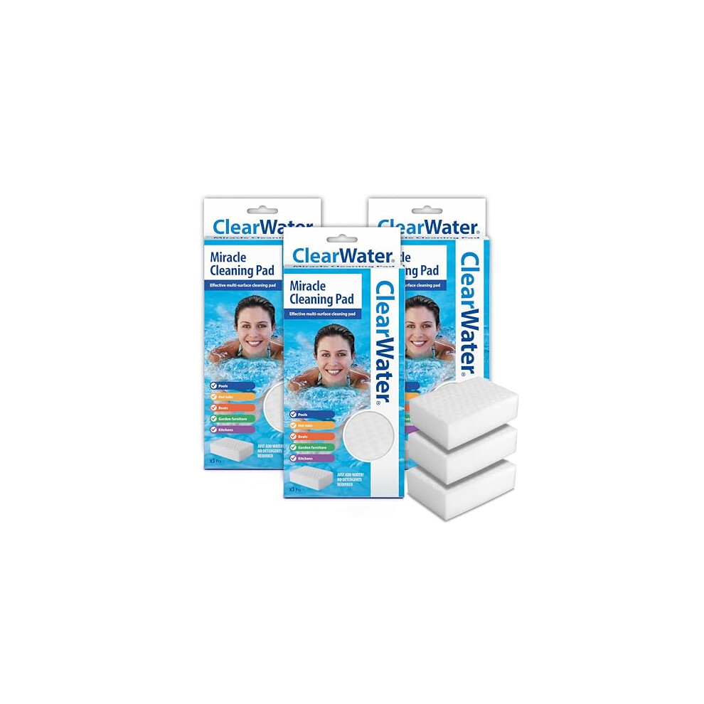 Clearwater Miracle Pad Pool, Spa & Hot Tub Cleaning Sponge 9 Pack