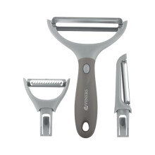 Viners 3-in-1 Switchable Peeler | Stainless Steel Multi-Function Peeler with Straight, Julienne & Wide Blades | Compact Space-Saving Kitchen Gadget |