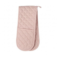 Dexam Love Colour Double Oven Gauntlet, Blush, 100% Cotton, Quilted Diamond Pattern, Heat Resistant Kitchen Glove with Hanging Loop