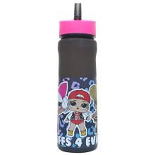 LOL Surprise Water Bottle with Straw – Reusable Kids 600ml PP Drinking Bottle – in Blue and Pink – Official Merchandise by Polar Gear – BPA