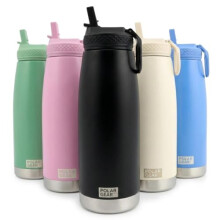 Polar Gear 930ml Double Wall Stainless Steel Water Bottle with Straw | Leakproof Thermal Insulated Water Bottles with Straw | BPA Free Metal Drinking
