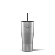 Thermos - Stainless Steel Icon Straw Cup (710ml) BPA Free Metal Water Bottle with Straw, Reusable Gym Bottle, 22hrs Cold Drinks Flask