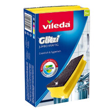Vileda Glitzi Jumbo Sponge Strong with Antibac – Extra Abrasion Resistant Even on Large Surfaces