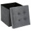 Atmosphera Lysandre Folding Pouffe Grey Velvet Effect 5