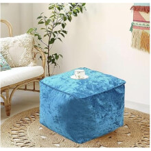 Crushed Velvet Bean Bags – Super Soft & Stylish Pouffes, Ottomans and Foot Rests for Any Room (Teal)