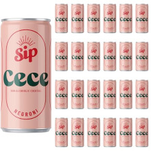Sip Negroni Alcohol Free Cocktail Cans 24 Pack | Bar-Quality Mocktails Ready to Drink | Made with Real Fruit & Natural Botanicals | No Added Sugar &