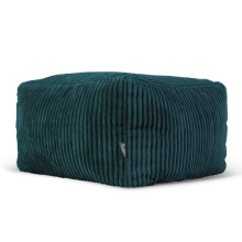 icon Amara Cord Bean Bag Footstool, Teal Green, Pouffe Footstool with Filling Included, Footrest, Bedroom, Living Room, Living Room Furniture
