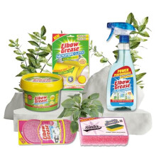 Elbow Grease Cleaning Paste Glass, Crockery & Surface Cleaner | Glass Cleaner, Cleaning Paste, Microfibre Cloth Double Sided, Pink Scrubbing Pad,