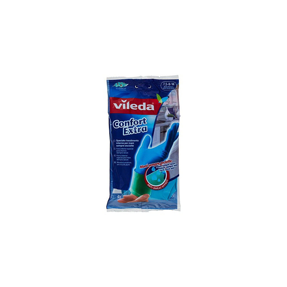 Photos - Other Household Chemicals Vileda Comfort and Care Rubber Gloves with Chamomile Lotion Size M, 1 Pair 1500466 