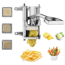 uyoyous French Fry Cutter, Wall Mount Potato Cutter for Fries with 1/2'', 3/8'', 1/4'' Blades, Stainless Steel Commercial Vegetable Fruit Chopper for