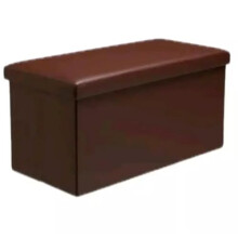 BURAKH Faux Leather Folding Storage Ottoman – Double & Single Footstool & Seat with Hidden Storage – Ideal for Living Room, Bedroom, or Hallway