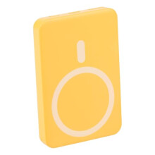 Grundig Power Bank 5000 mAh Powerbank iPhone Compatible with MagSafe Charger with 5W Wireless and USB-C Power Bank with LED Display Yellow