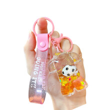 Porte-clés créatif de chemise de football à paillettes-Rose