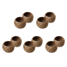 10X Candle Coconut Shell Bowl,Candle Holders,Handmade Coconut Shell Candle Holder for Tealight Small Pillar,Storage Bowl