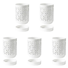 5X Orchid Pots with Holes,4 Inch Ceramic Orchid Pot for Repotting, Flower Planter Pot Indoor Outdoor, Breathable White