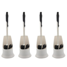 4X Toilet Brush and Holder,Toilet Bowl Cleaning Brush Set,Under Rim Lip Brush and Storage Caddy for Bathroom