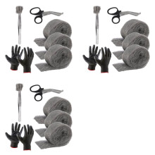 Stålullsmöss Skyddshål och Fyllmedel, 9-Pack, 3,3 Tum X10 Ft, Stålullsmösskontroll DIY Kit Filler Tool
